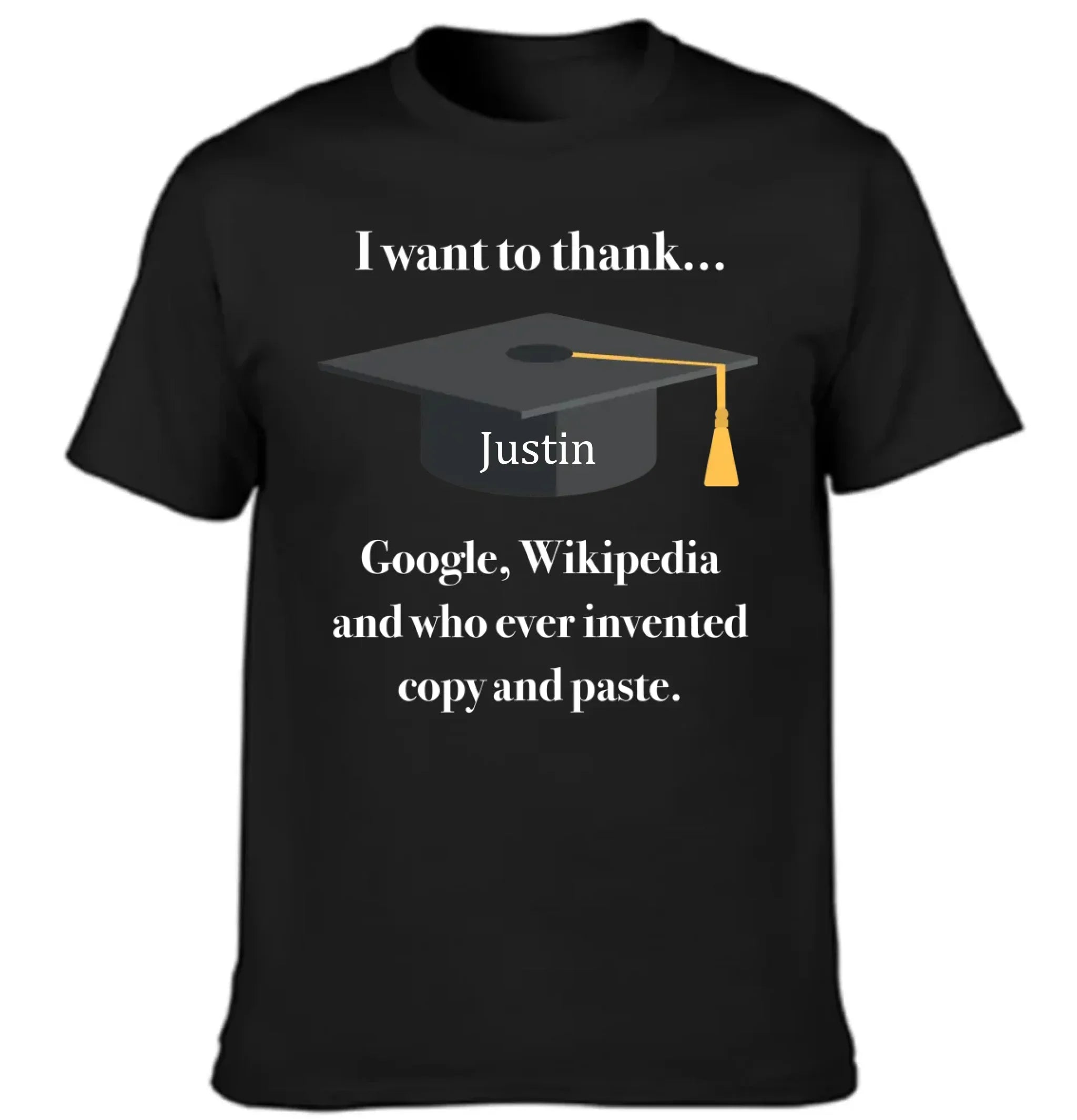 Customized Graduation T-shirts - Personalized Name Fun Graduation Text Clothing - Gift For Friend,Graduate,BFF,Roommate