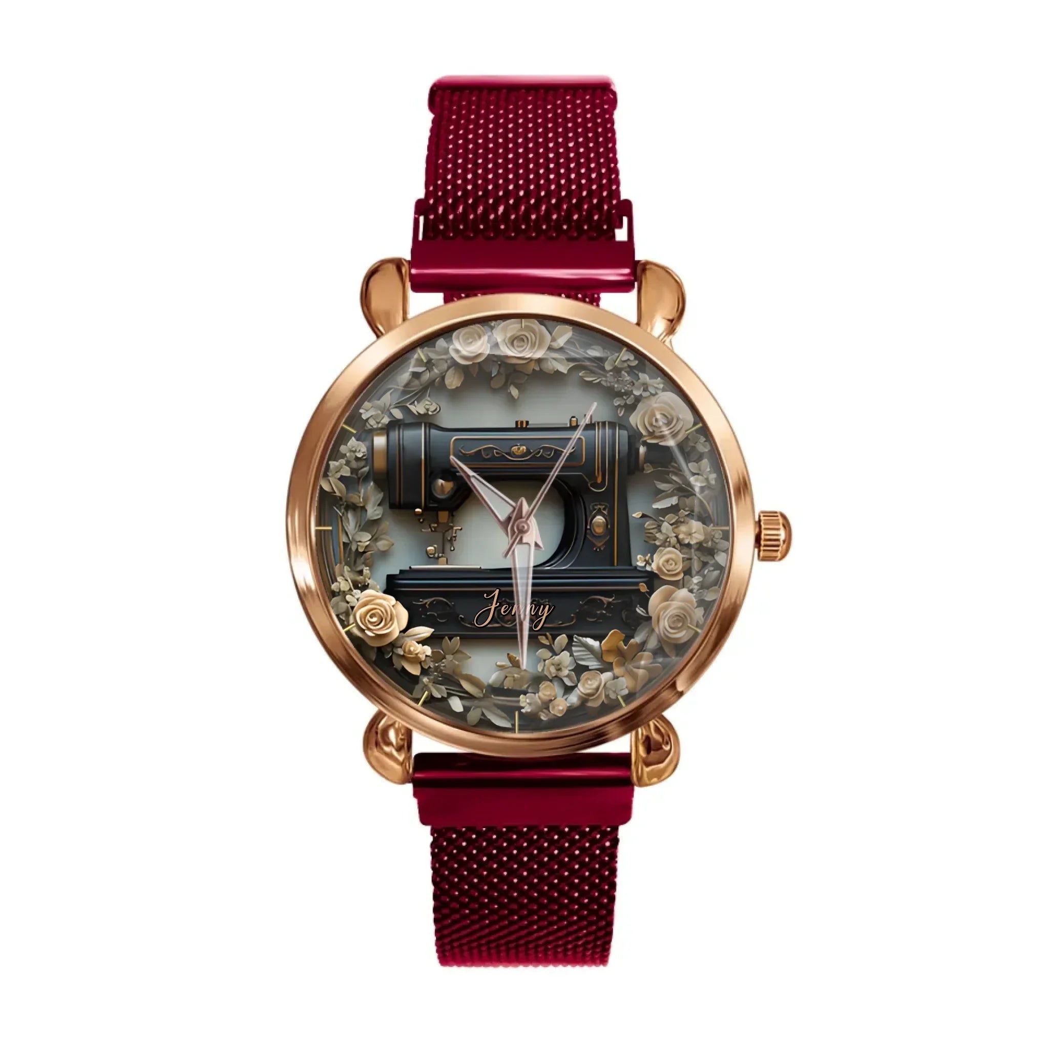 Vintage Sewing Machine - Personalized Sewing Hand Watch - Joliny