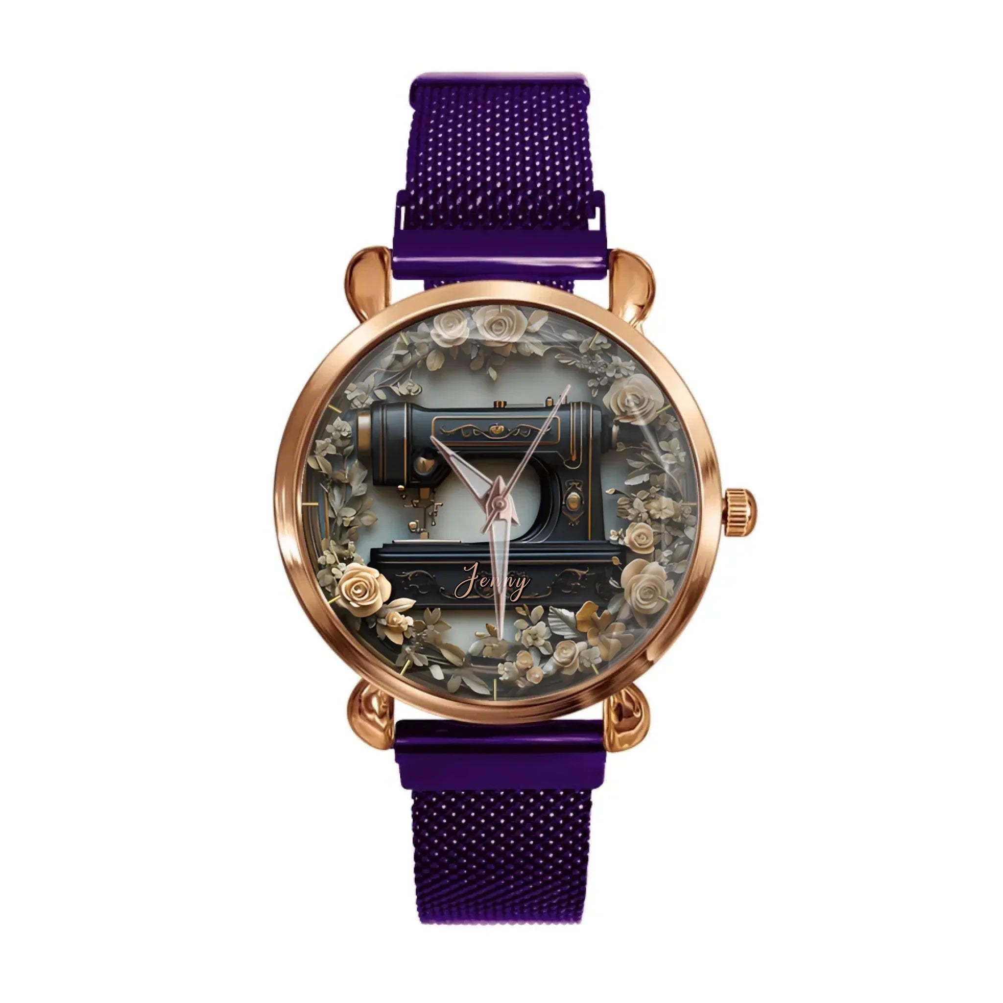 Vintage Sewing Machine - Personalized Sewing Hand Watch - Joliny
