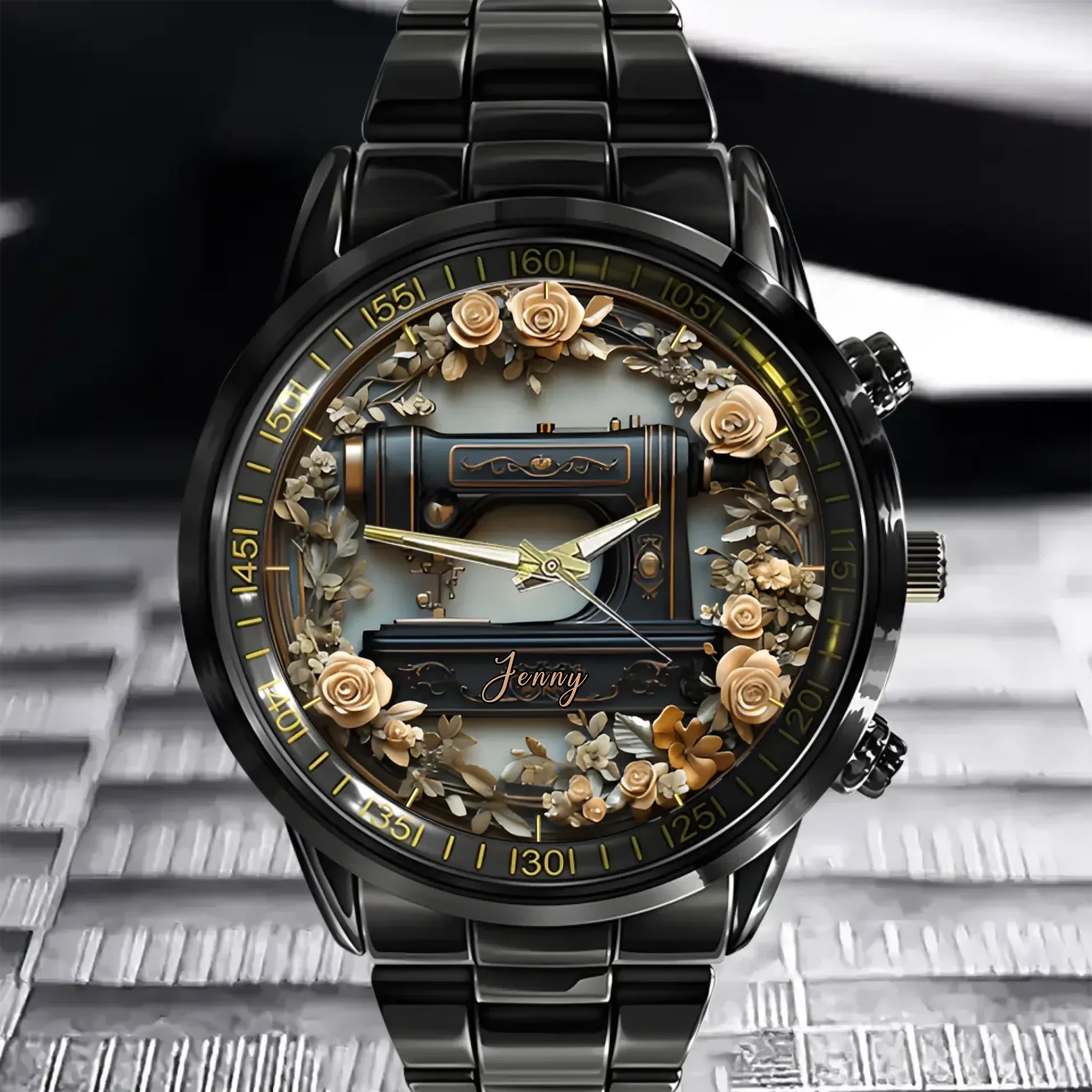 Vintage Sewing Machine - Personalized Sewing Hand Watch - Joliny