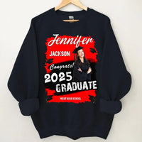 Custom Photo Art Color Congrats 2025 Graduation Personalized T-Shirt - Joliny