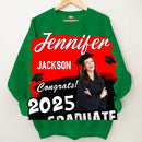 Custom Photo Art Color Congrats 2025 Graduation Personalized T-Shirt - Joliny