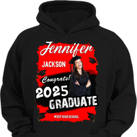 Custom Photo Art Color Congrats 2025 Graduation Personalized T-Shirt - Joliny