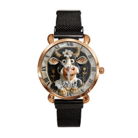 Custom Cow Watch – Personalized Name Engraving & Themed Dial Gift - Joliny
