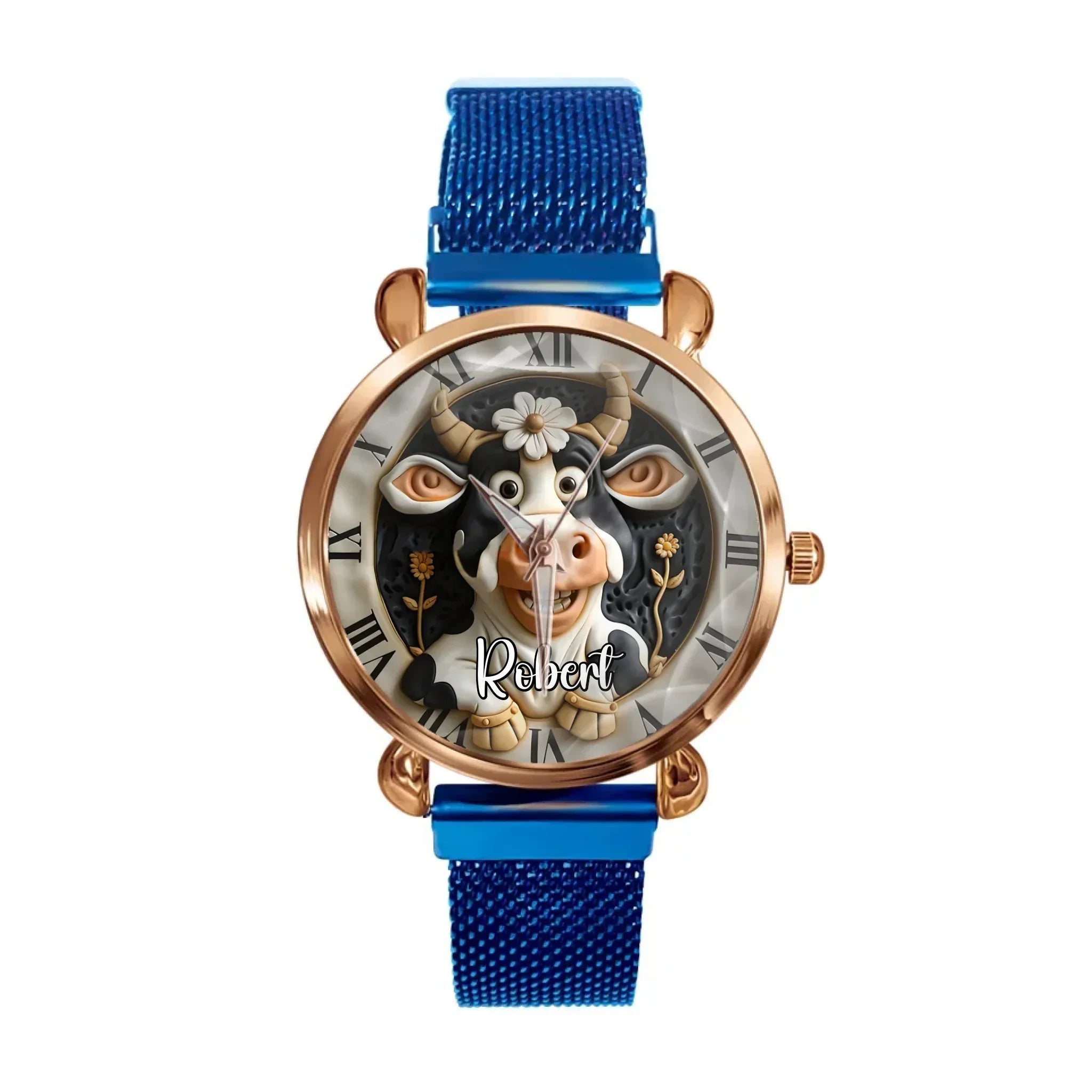 Custom Cow Watch – Personalized Name Engraving & Themed Dial Gift - Joliny