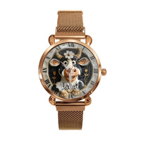 Custom Cow Watch – Personalized Name Engraving & Themed Dial Gift - Joliny