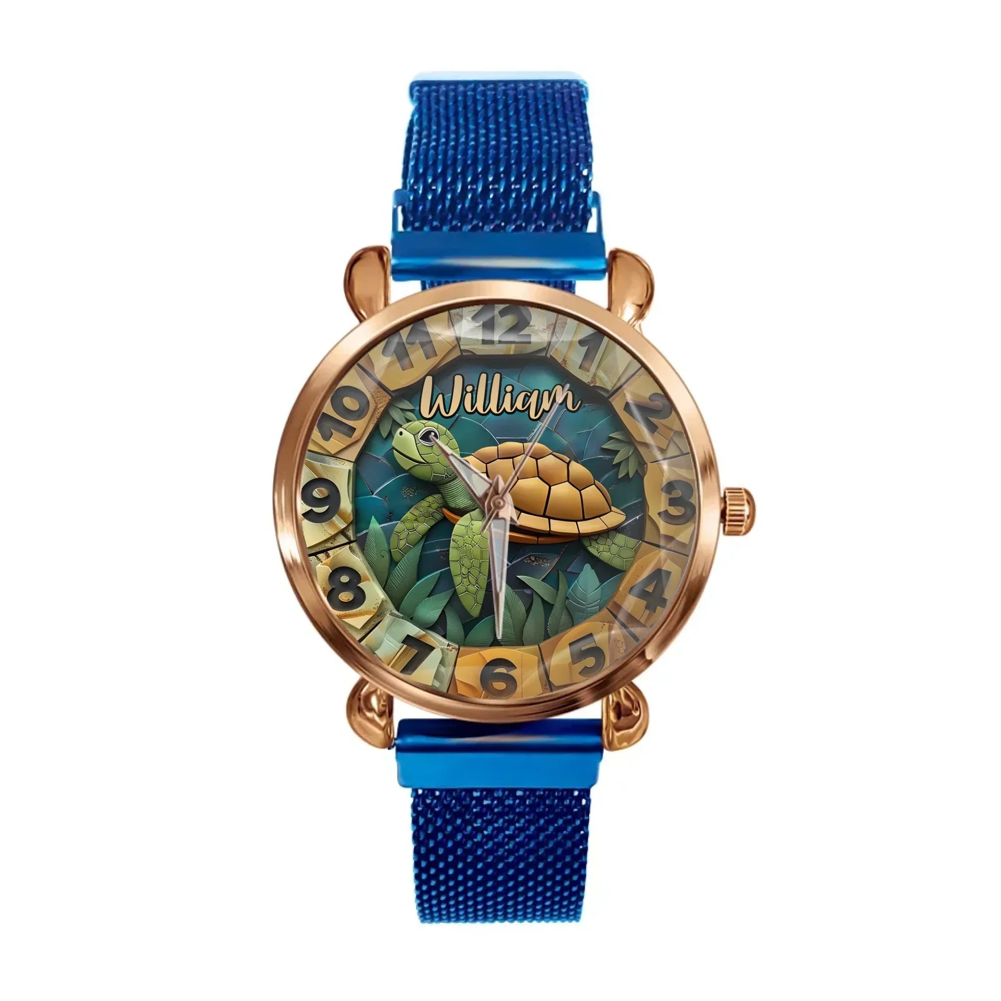 Turtle and Ocean - Customized Name Watch Dial Decorations - Joliny