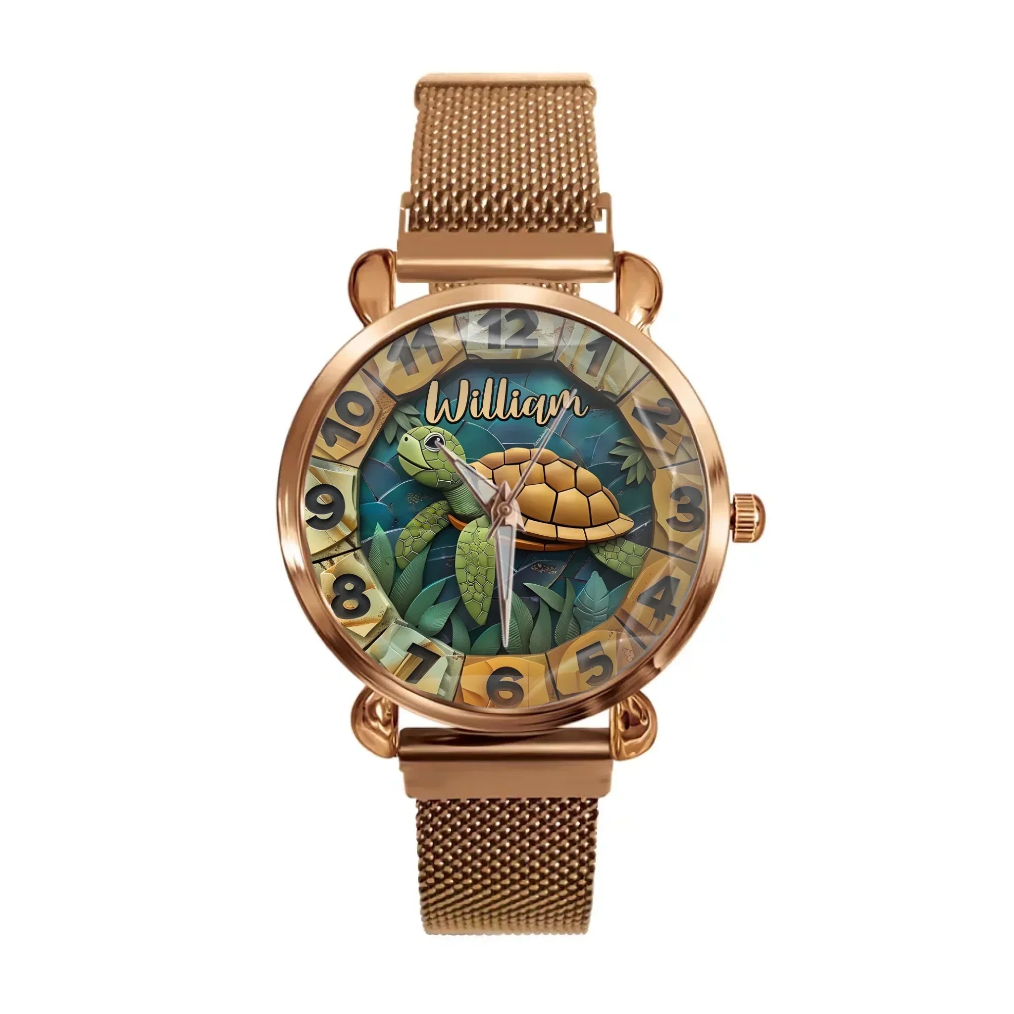 Turtle and Ocean - Customized Name Watch Dial Decorations - Joliny