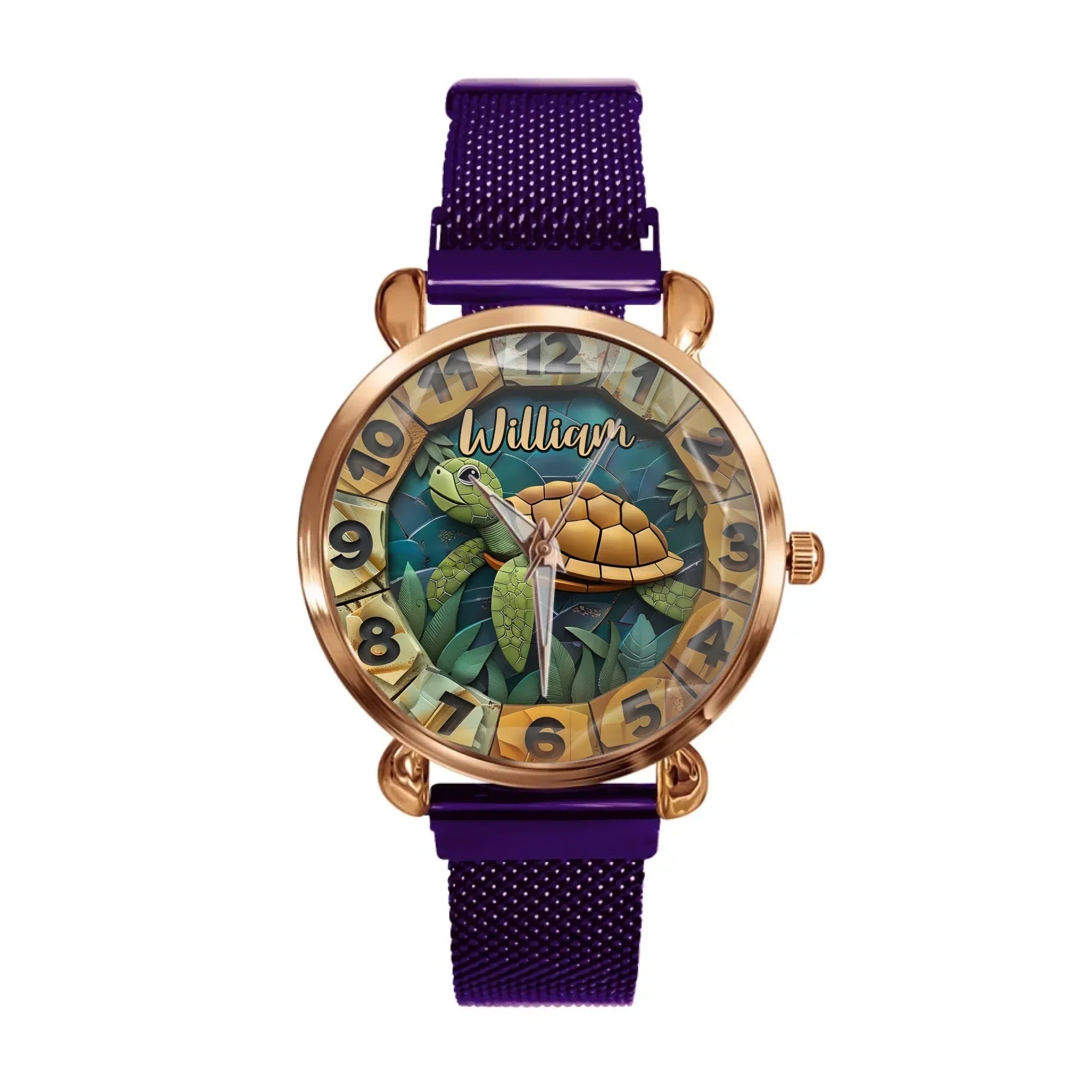 Turtle and Ocean - Customized Name Watch Dial Decorations - Joliny