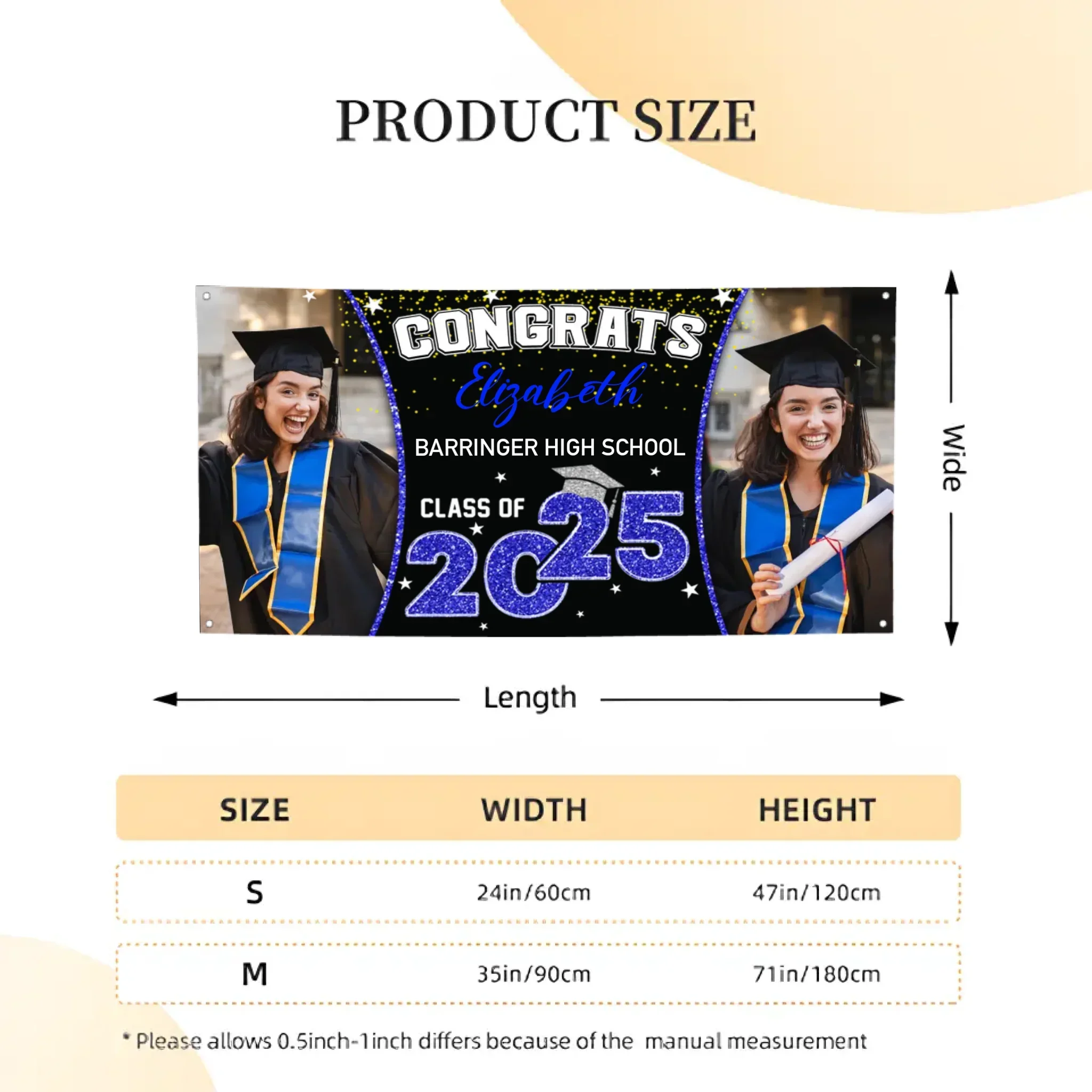 2025 Graduation Banner - Custom Photo Graduation Commemorative Gift - Joliny