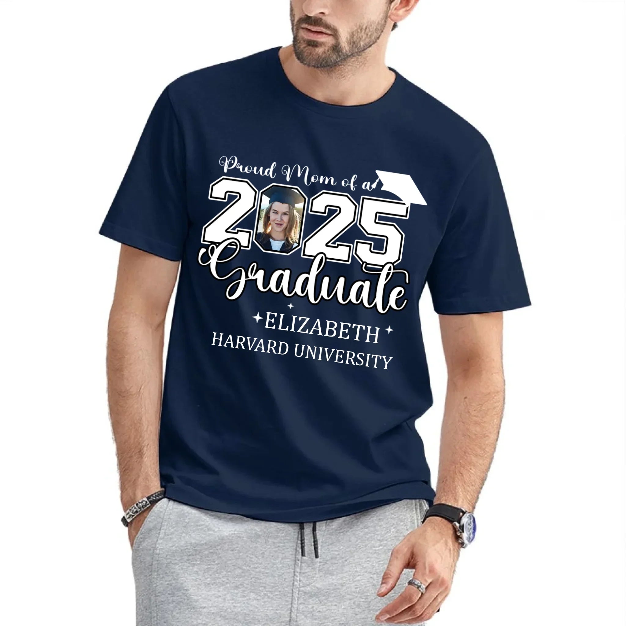 Class of 2025 Proud Mom and Dad T-Shirts, Graduation Gifts, Custom Photos - Joliny