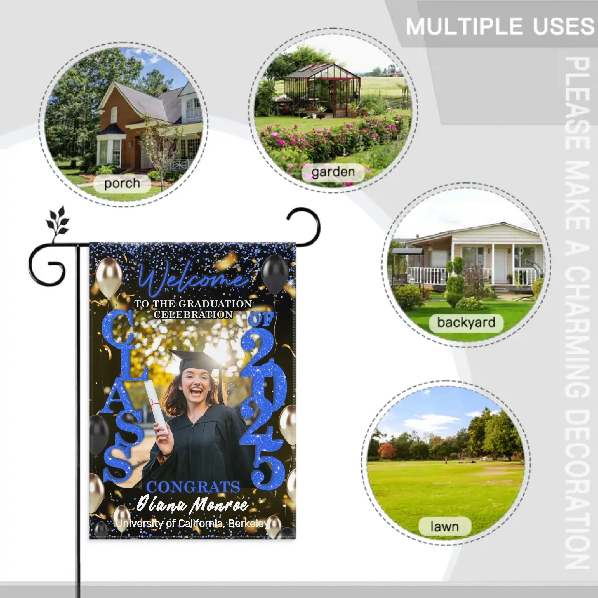 Graduation Welcome Flag – Custom Grad Party Decor – Celebrate Our Grads - Joliny