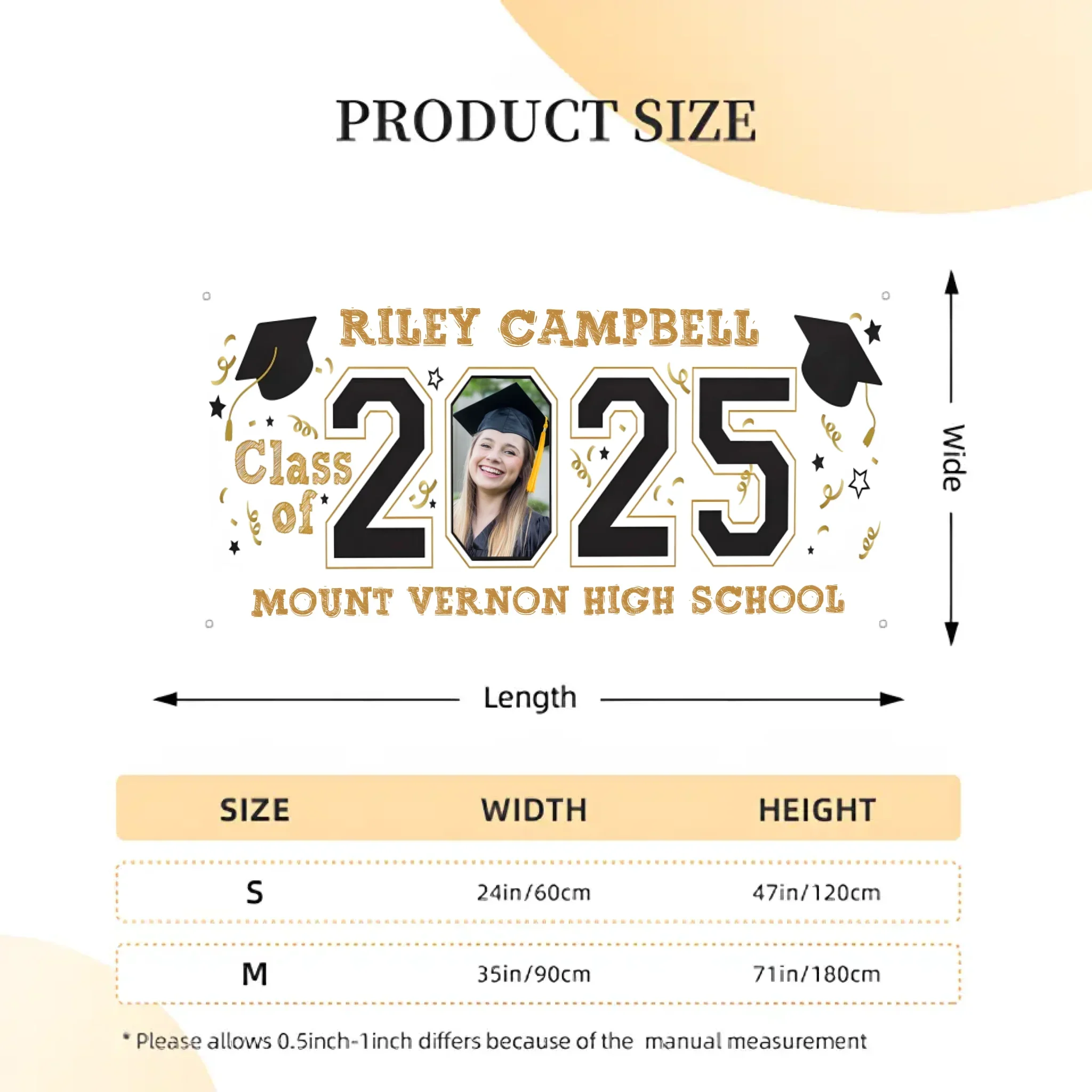 Customized 2025 Graduation Banner - Personalized Photos - Gift for Graduates - Joliny