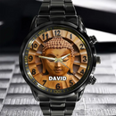 Customized Wooden Buddha Statue Pattern - Personalized Name Watch - Joliny