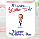 Thanks For Not Swallowing Us - Mug with Personalized Names and Photos - Funny Gift For Mom - Joliny