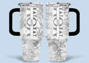 Silver-lined Floral Pattern Car Cup - Personalized Name and Title - Excellent Gift Choice - Joliny