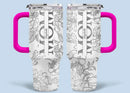 Silver-lined Floral Pattern Car Cup - Personalized Name and Title - Excellent Gift Choice - Joliny