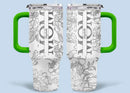Silver-lined Floral Pattern Car Cup - Personalized Name and Title - Excellent Gift Choice - Joliny