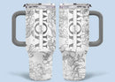 Silver-lined Floral Pattern Car Cup - Personalized Name and Title - Excellent Gift Choice - Joliny