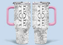 Silver-lined Floral Pattern Car Cup - Personalized Name and Title - Excellent Gift Choice - Joliny