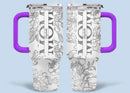 Silver-lined Floral Pattern Car Cup - Personalized Name and Title - Excellent Gift Choice - Joliny