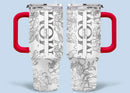 Silver-lined Floral Pattern Car Cup - Personalized Name and Title - Excellent Gift Choice - Joliny