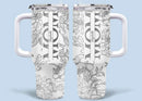 Silver-lined Floral Pattern Car Cup - Personalized Name and Title - Excellent Gift Choice - Joliny