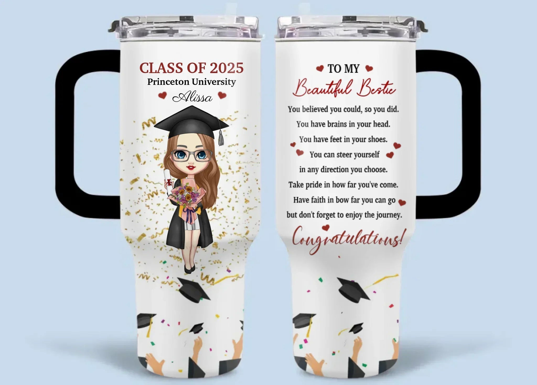 Graduation Congratulation Enjoy The Journey - Personalized Car Cup - Graduation Gift