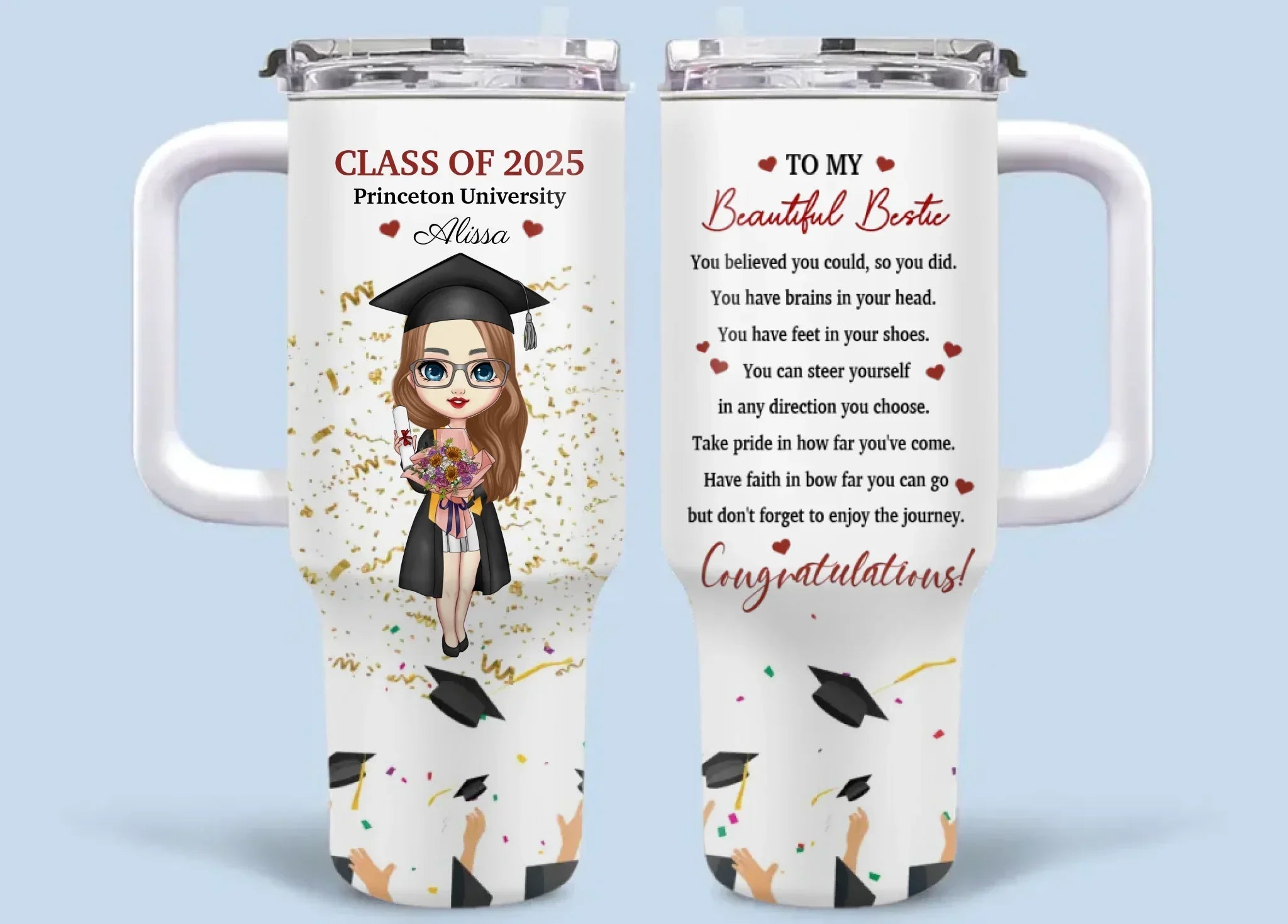 Graduation Congratulation Enjoy The Journey - Personalized Car Cup - Graduation Gift - Joliny