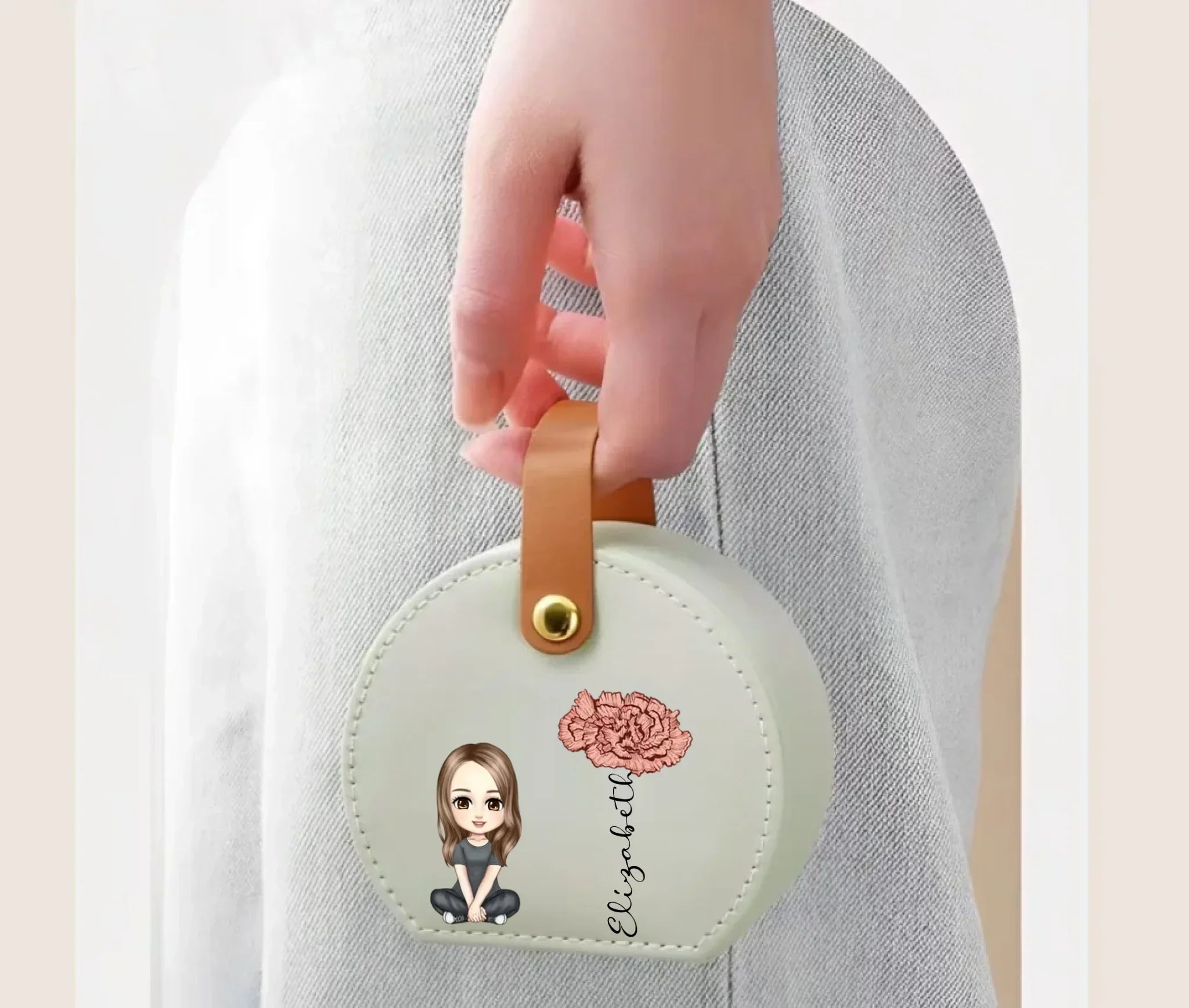 Customized Birthday Flower Jewelry Box - Personalized Cartoon Girl Character - Excellent Gift Choice