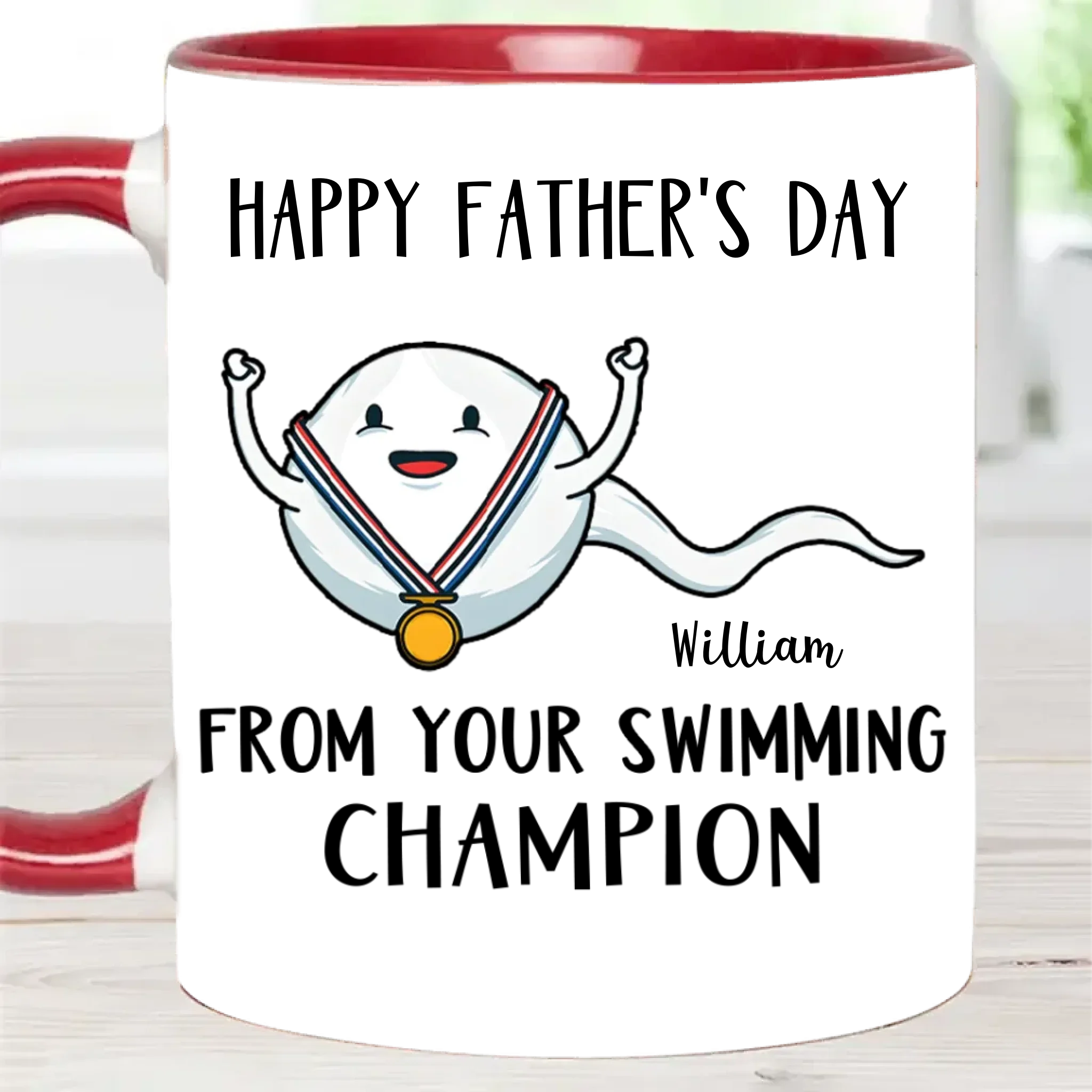 Your Swimming Champion - Fun Designs Mug Personalized Name - Father's Day Gift