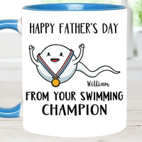 Your Swimming Champion - Fun Designs Mug Personalized Name - Father's Day Gift - Joliny