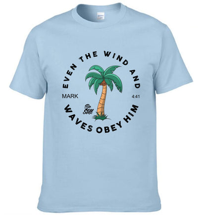 Casual Christian Scripture - Coconut Tree Pattern Printed Clothing