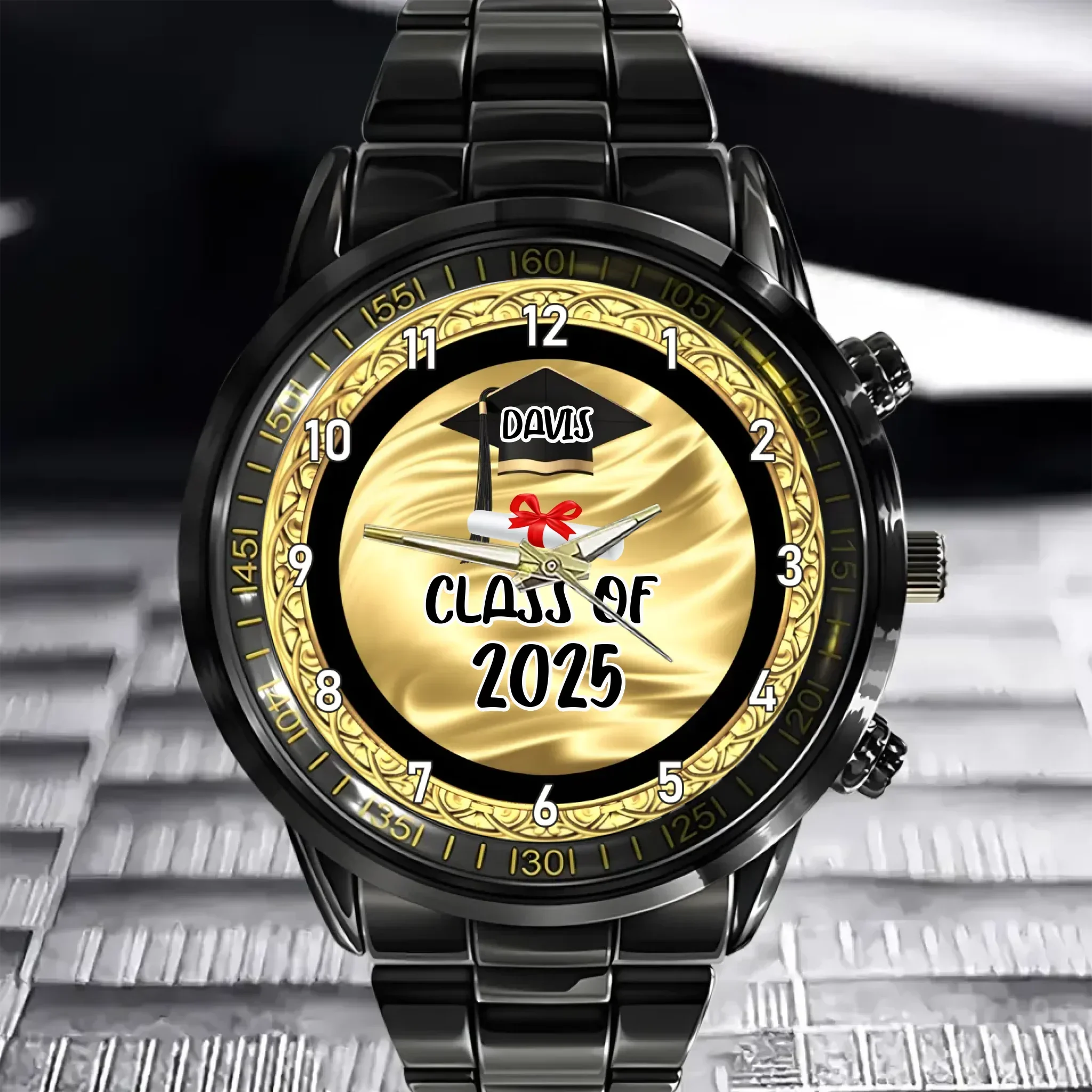 Personalized Graduation Watch 2025 – Custom Engraved Name & Year, Unique Class of 2025 Gift for Him & Her, Perfect Graduation Keepsake