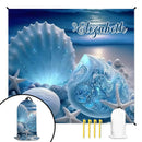 Customized Shell Pearl Beach Scene Beach Mat - Personalized Name Waterproof Sand-proof Pad - Gifts for Beach Tourism,Hiking Trips - Joliny