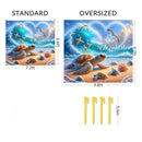 Customized Turtle Theme Beach Mat - Personalized Name - Gifts for Beach Party - Joliny