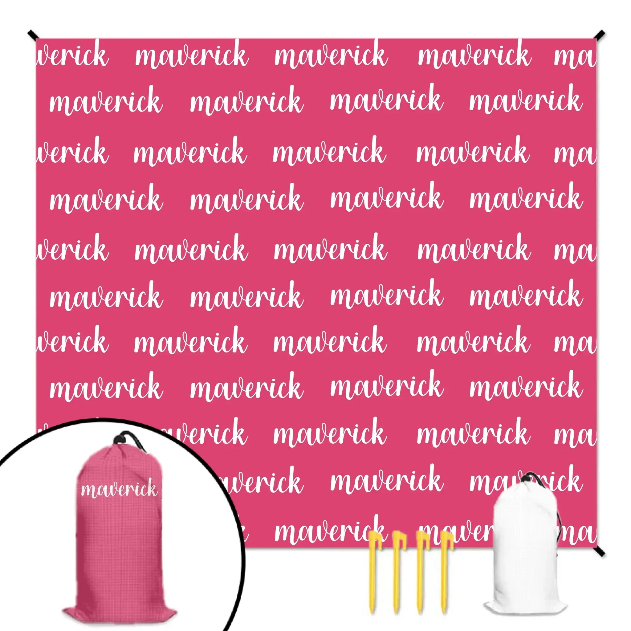 Full Width Name Customized Beach Mat