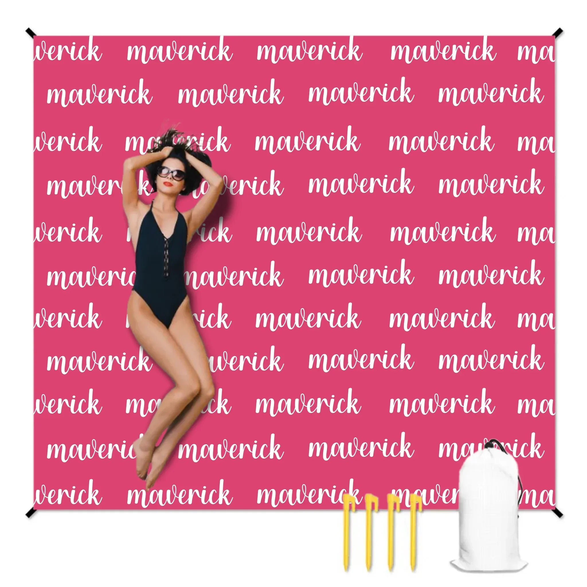 Full Width Name Customized Beach Mat