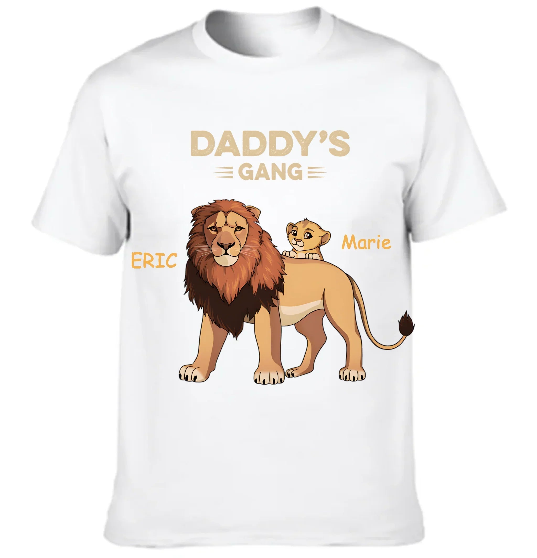 Personalized Name Custom T-Shirt - Dad/Grandpa's Lion Gang T-Shirt -Personalized Family Gift