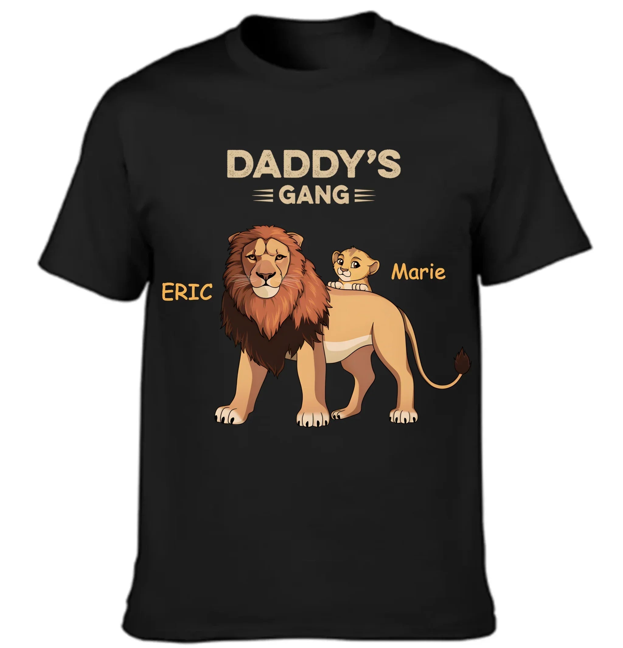Personalized Name Custom T-Shirt - Dad/Grandpa's Lion Gang T-Shirt -Personalized Family Gift