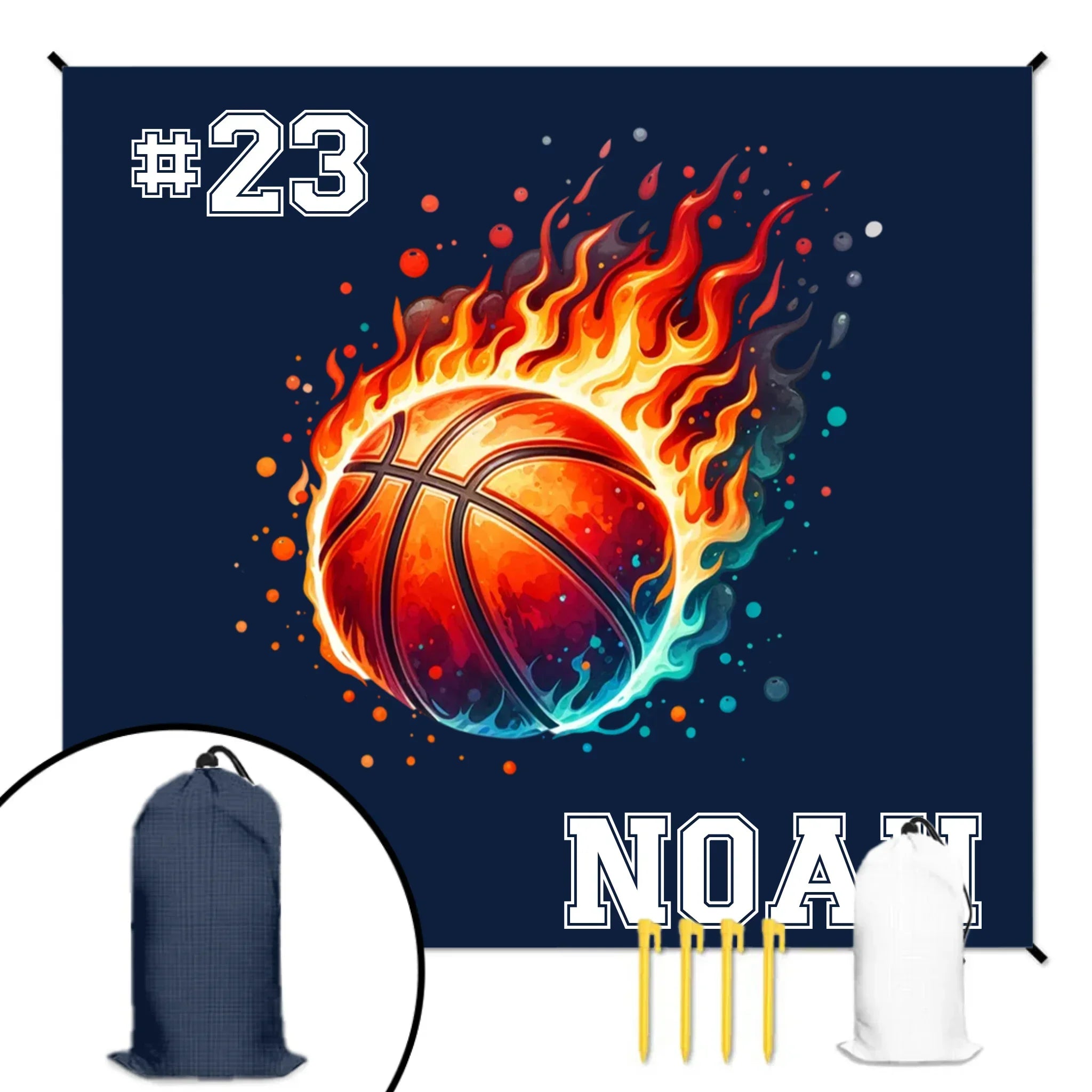 Sportsmanship Customized Ball Sports Beach Mat - Personalized Name And Number - A Gift For Sports Lovers - Joliny