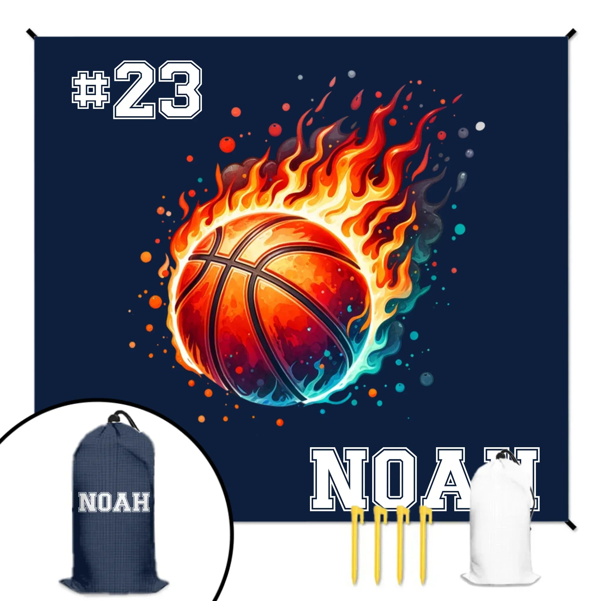 Sportsmanship Customized Ball Sports Beach Mat - Personalized Name And Number - A Gift For Sports Lovers