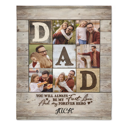 Dad Is The World - Personalized Blanket - Gift For Dad