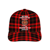 Personalized Firefighter Distressed Washed Cotton Printed Cap - Joliny