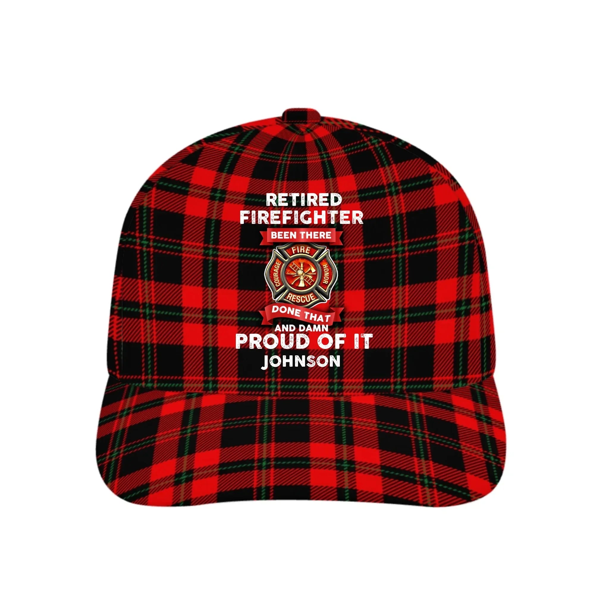 Personalized Firefighter Distressed Washed Cotton Printed Cap