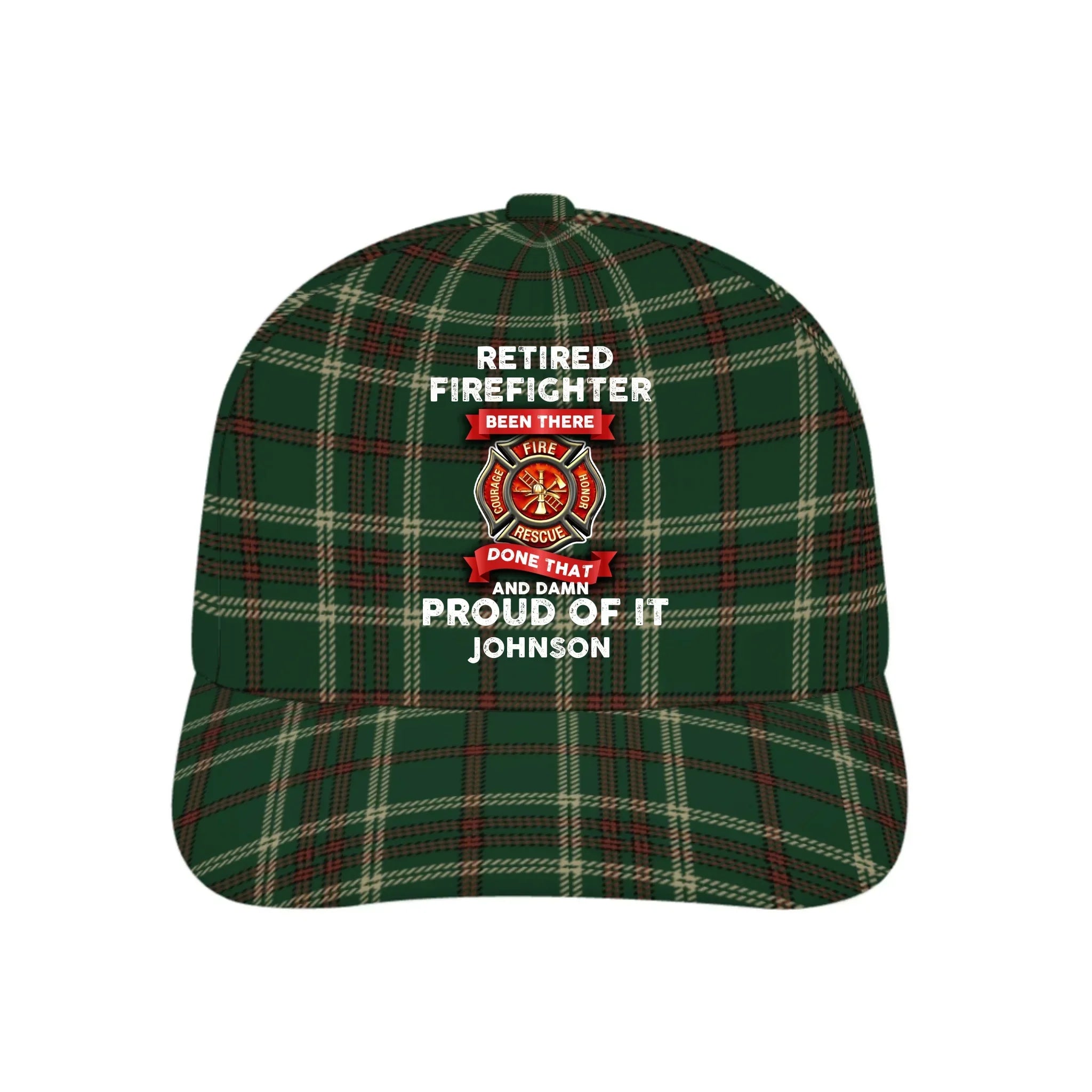 Personalized Firefighter Distressed Washed Cotton Printed Cap - Joliny