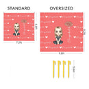 Cute Cartoon Character - Personalised Name Heart Birth Flower Beach Mat - Joliny