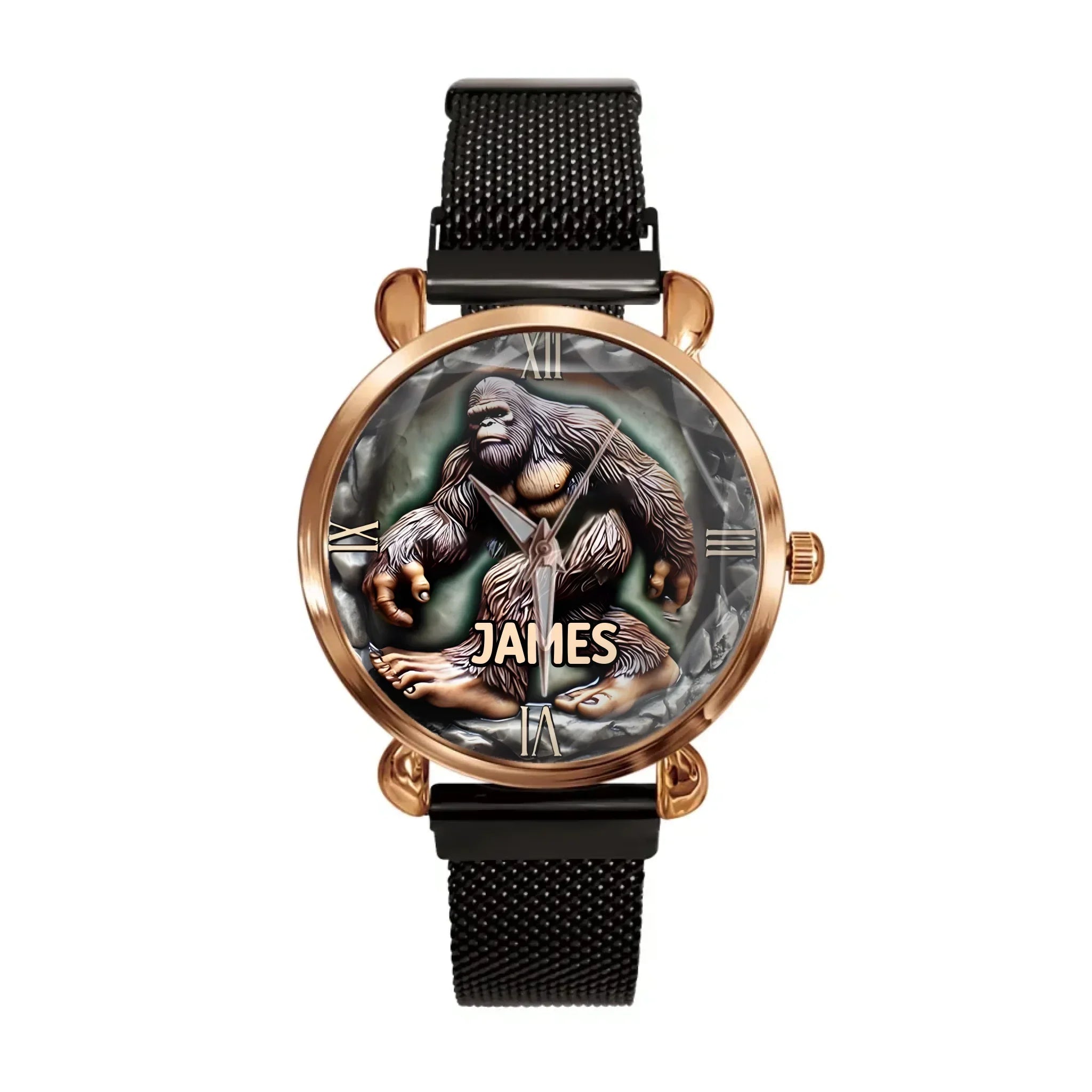 Mystical Creature - Personalized Name Big Gorilla Print Watch