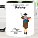 Graduation Mug A Sweet Ending To A New Beginning - Personalized Mug - Joliny