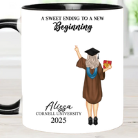 Graduation Mug A Sweet Ending To A New Beginning - Personalized Mug - Joliny